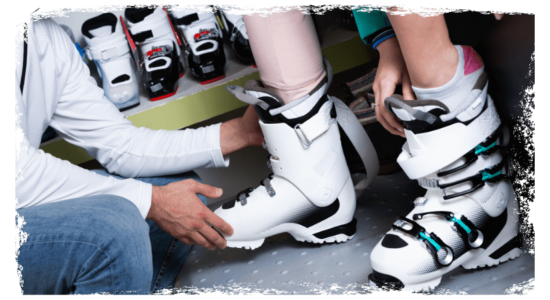 Ski-Trucks-Boot-Fitting-White-Ski-Shoes-Trying-On Ski-Trucks-Boot-Fitting-White-Ski-Shoes-Trying-On
